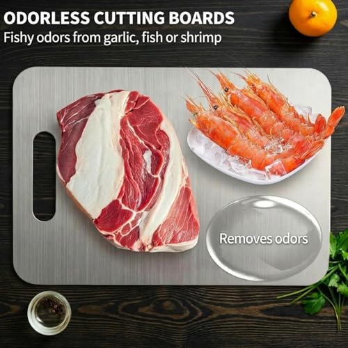 Roying 100% Titanium Cutting Board, 13.4" x 9" Non-Slip Prep & Serving Tray
