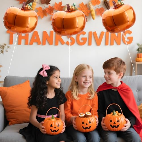 12 Pcs Pumpkin Balloons - Foil Decorations for Fall Parties
