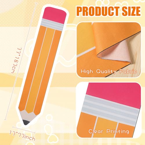 Pencil Table Runner for Back to School - 13x72 Inch Linen Table Decor
