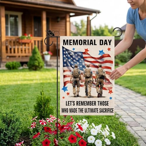 Memorial Day Garden Flags Set - 2 Durable Patriotic Outdoor Decorations