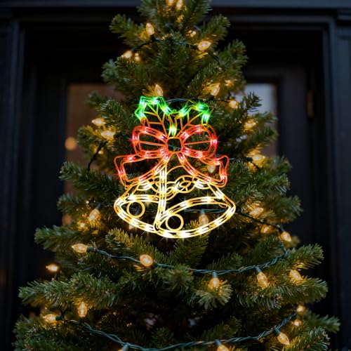 15-Inch Christmas Bell Light with Hanging Suction Cup for Holiday Decor