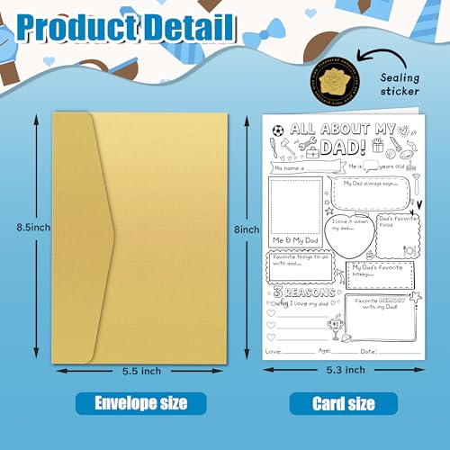 Interactive Father's Day Card for Dad - Fill in the Blanks Coloring Card