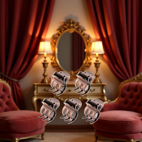 5PCS Mini Metal Hair Claw Clips for Women Bronze Side Bangs Styling Tool