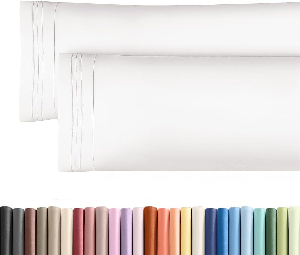 Skiennix Body Pillowcases Set of 2 | 20x54 Long Soft Covers for Comfortable Sleep - Antique White, Machine Washable
