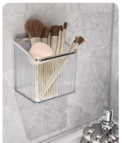 Ivymei Wall Mounted Toothbrush Holder - 2 Pack Adhesive Organizer, Silver