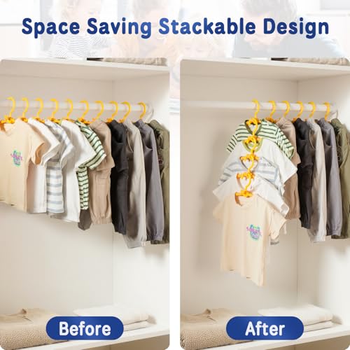 Adjustable Kids Hangers (10 Pack) - Non-Slip Plastic for Toddlers