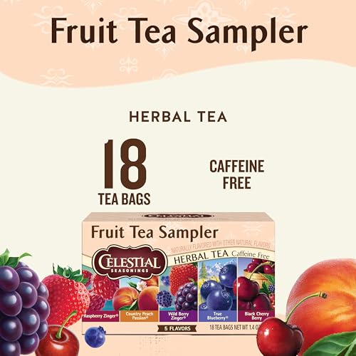 Celestial Seasonings Herbal Fruit Tea Sampler - 18 Count (Pack of 6)