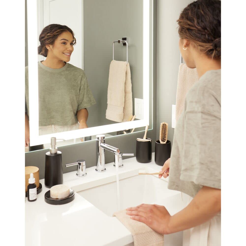 iDesign Ceramic Earth Collection Bar Soap Dish, Matte Black