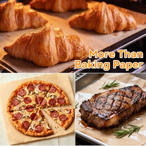 Heavy-Duty Unbleached Parchment Paper Sheets, 100pcs 12x12in