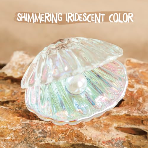 Iridescent Pearl Shell Glass Aquarium Decor for Betta Tanks