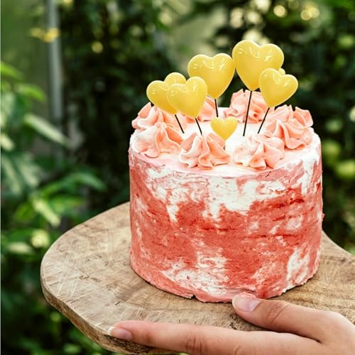 20 Pcs 3D Heart Cake Toppers - Foam Birthday & Wedding Decor