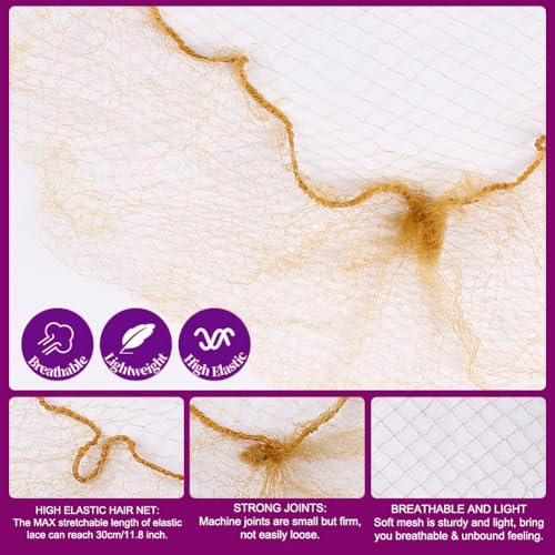 Blonde Ballet Bun Hair Nets Kit with Pins and Bands - 85Pcs