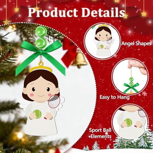 Tennis Angel Wooden Easter Ornament - Hanging Decoration for Fans