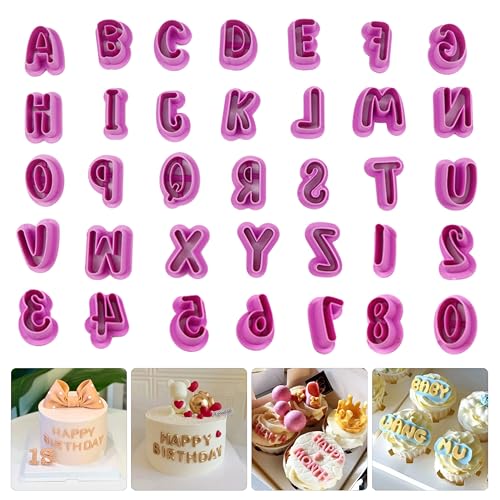 35-Piece Alphabet and Number Cookie Cutter Set for Fondant and Baking