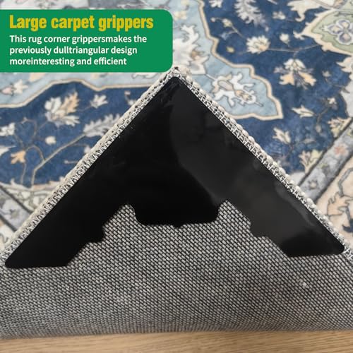 Large Non-Slip Rug Pads - 16 Pcs Adhesive Carpet Grippers for Hardwood & Tile