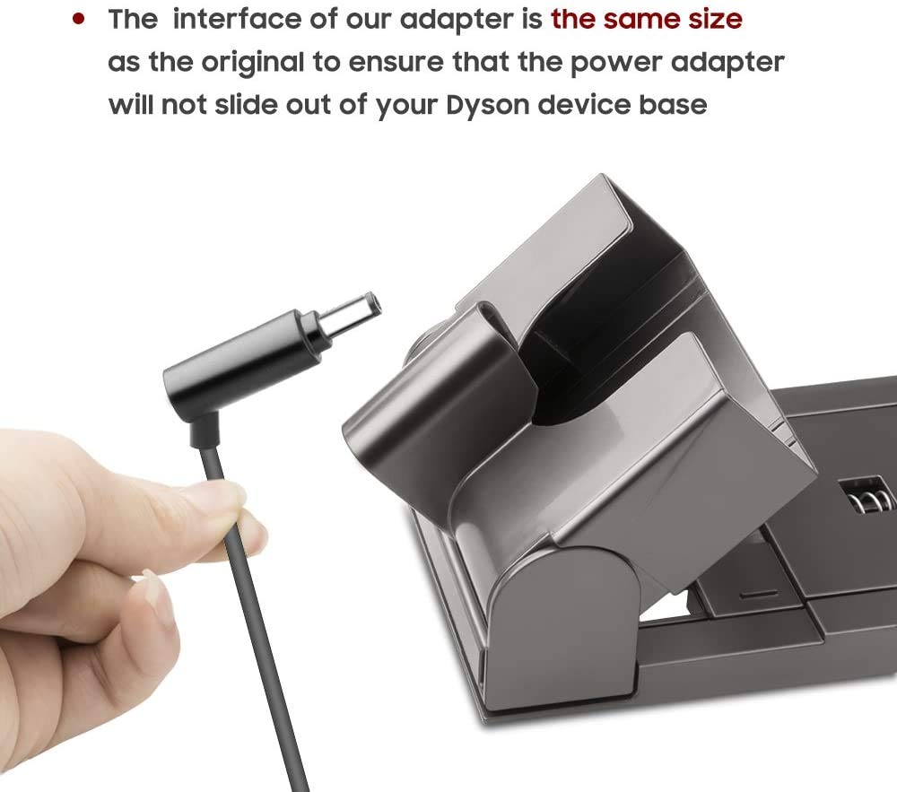 KFD Replacement Dyson Charger for Dyson V8 V7 V6 SV03 SV04 SV06 SV07 SV09 SV10 SV11 DC58 DC59 DC61 DC62 DC72 DC74 (Absolute, Animal, Slim, Fluffy & Motorhead) Cordless Vacuum Cleaner Power Supply Cord