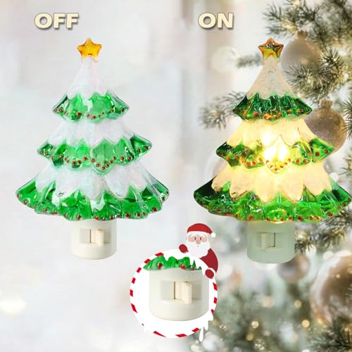 Christmas Tree Night Light Plug In Wall Decor LED Kids Bedroom Lamp