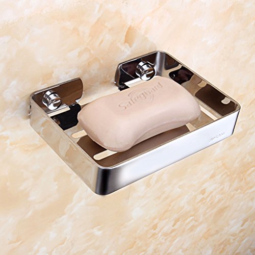 Sumnacon Wall Mounted Soap Dish Holder - Stainless Steel, Space-Saving, Heavy Duty, Black