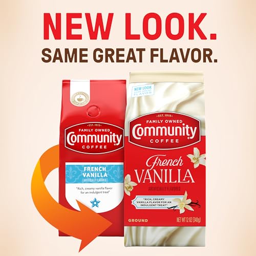 Community Coffee French Vanilla Ground Coffee, 12oz Bags (Pack of 6)
