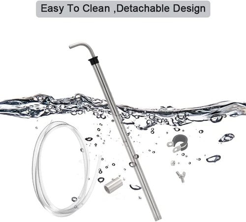 Fermtech Stainless Steel Auto Siphon 18" with Clip, Brush and 6 feet of Made in Canada tubing. Stainless Steel Siphon Racking Cane With Carboy Clip, Homebrewer Easily Transfer Wort From Container,