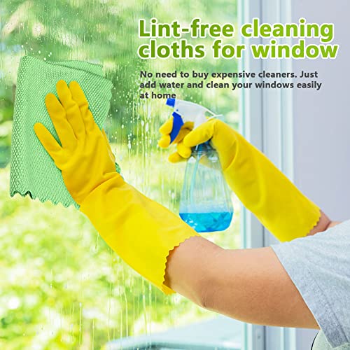 HOMEXCEL Multicolor Glass Cleaning Cloths - 6 Pack, Lint-Free Towels