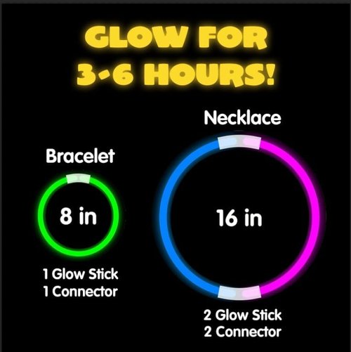 JOYIN 100 Pcs Glow Sticks - Neon Glow in the Dark Party Favors | Light Up Necklaces & Bracelets