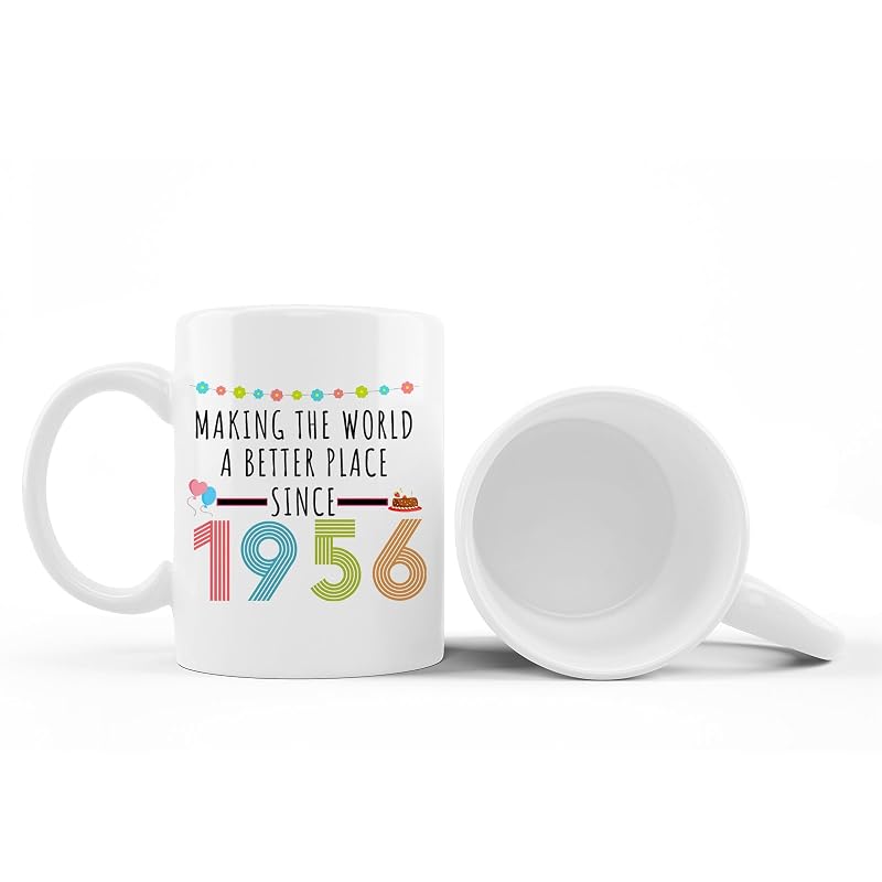 1956 70th Birthday Coffee Mug Gift for Mom Dad Grandma Grandpa - 11oz Double-Sided Funny Gift