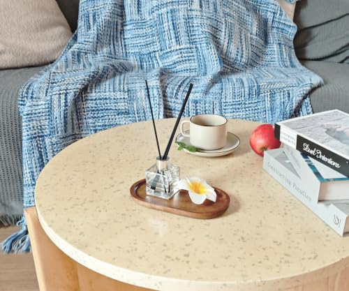 Small Acacia Wood Serving Tray - 7.5 x 4.1 Inch Oval Mini Platter