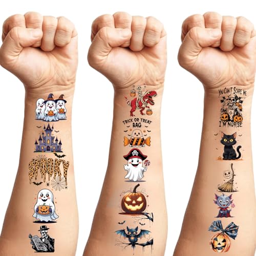 Glow in the Dark Halloween Temporary Tattoos 108 PCS Party Favors