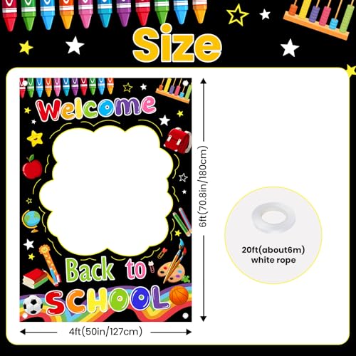 Welcome Back to School Backdrop Banner - 50x70.8 Inch Photo Booth Decoration