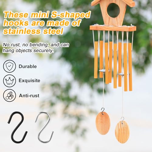 100pcs Mini S Hooks for Hanging - Stainless Steel Craft Hooks