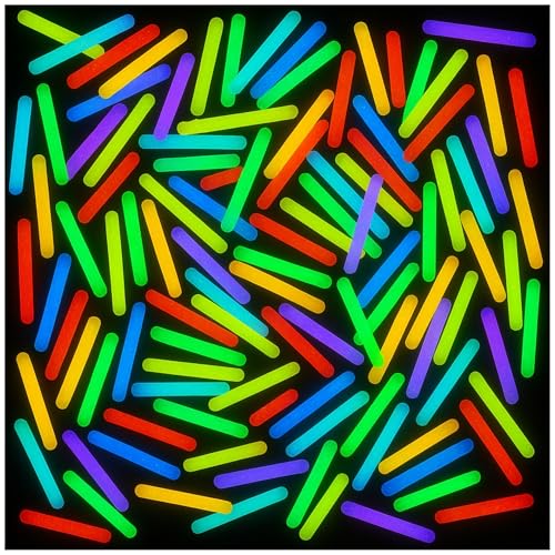 PartySticks 100 Pack Mini Glow Sticks - Neon Light Party Favors & Easter Decorations