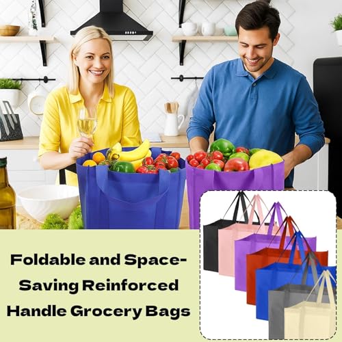 Reusable Foldable Shopping Bag - Large 16" W x 13" H x 10" D