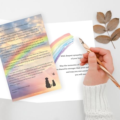 Rainbow Bridge Pet Sympathy Card, Pet Loss Memorial Card WY-271