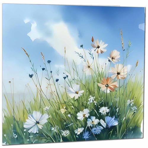 Premium Eco-Friendly Birthday Card with Nature Flowers Art