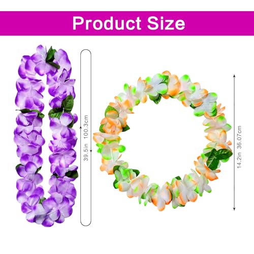 Premium Hawaiian Leis - 6 Pack Tropical Flower Decorations for Parties