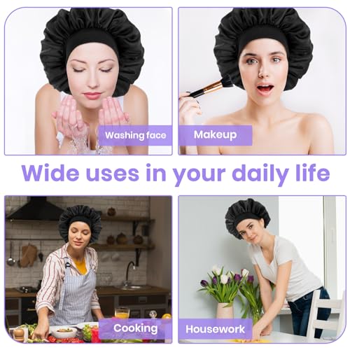 Silk Satin Sleep Bonnet for Men and Women, Adjustable Hair Wrap Cap