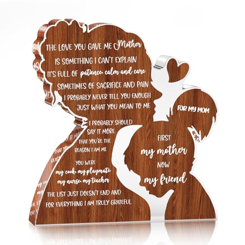 Demonwer Acrylic Plaque Mom Gift from Daughter Desk Decor Sign