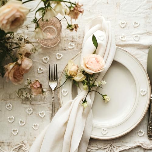 500 Pcs Mini Pearl Heart Table Scatter Confetti for Weddings