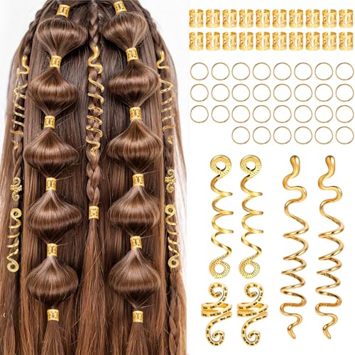 56 Pcs Gold Hair Jewelry Set for Braids & Dreadlock Accessories