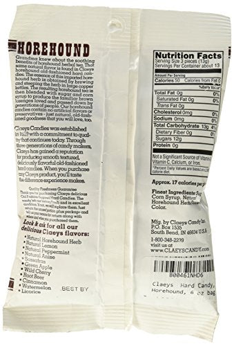 Claeys Old Fashioned Horehound Hard Candy, 6 Ounce Bags (Pack of 2)