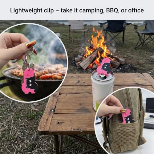 Ergonomic Soda Can Opener & Reusable Cover – Cute Cat & Ghost Designs