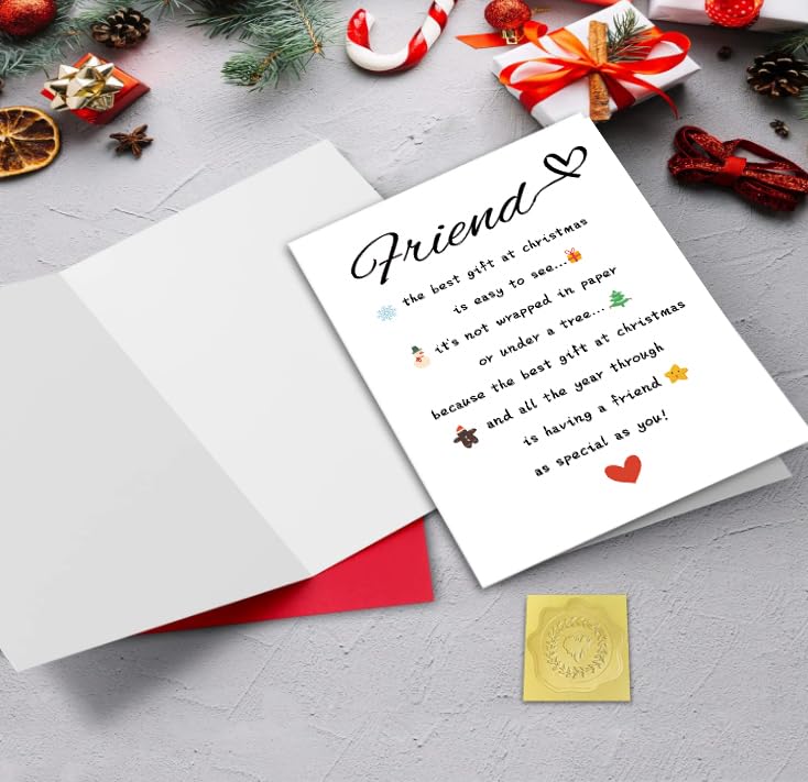 Humor Friends Christmas Card with Envelopes - BFF Holiday Gift