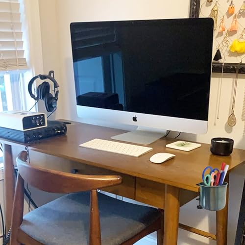 Stainless Steel Desk Cup Holder - Anti-Spill Clamp for Office & Gaming