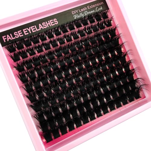 HBZGTLAD 5D Fluffy Individual Lash Clusters Wispy DIY Eyelash Extensions