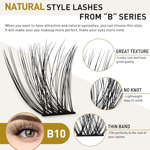 B&Qaugen DIY Lash Clusters Mixed Tray Wispy Individual Eyelash Extensions