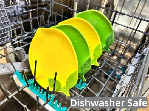 Ceramic Lemon Spoon Rest for Kitchen Counter & Stove - Yellow