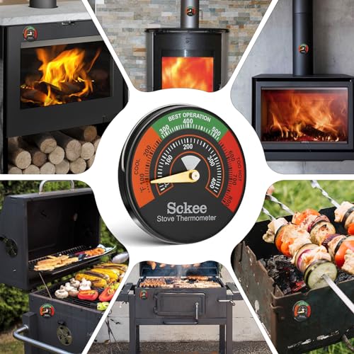 Sckee Magnetic Stove Thermometer - 1PCS Wood & Pellet Stove Temp Gauge