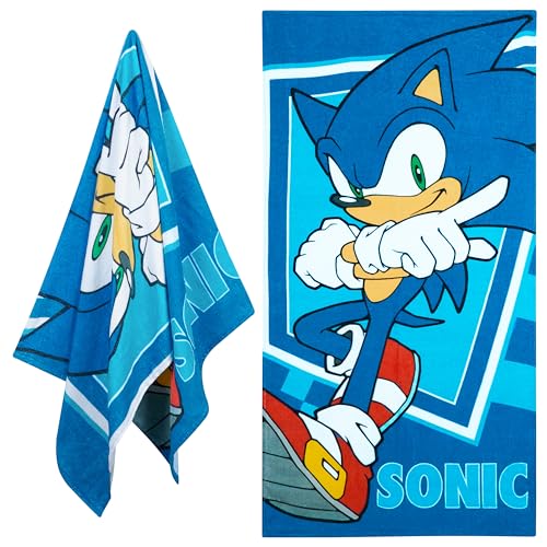 Sonic the Hedgehog Beach Towel for Kids Teenagers Quick Dry Towel for Pool Beach Bath Swimming Travel Essentials 55 x 27"" (Blue, 55x27inch)
