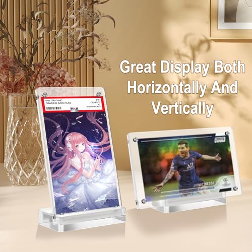 Boloyo Magnetic Acrylic Card Display Stand - Clear 1-Slot Frame Holder